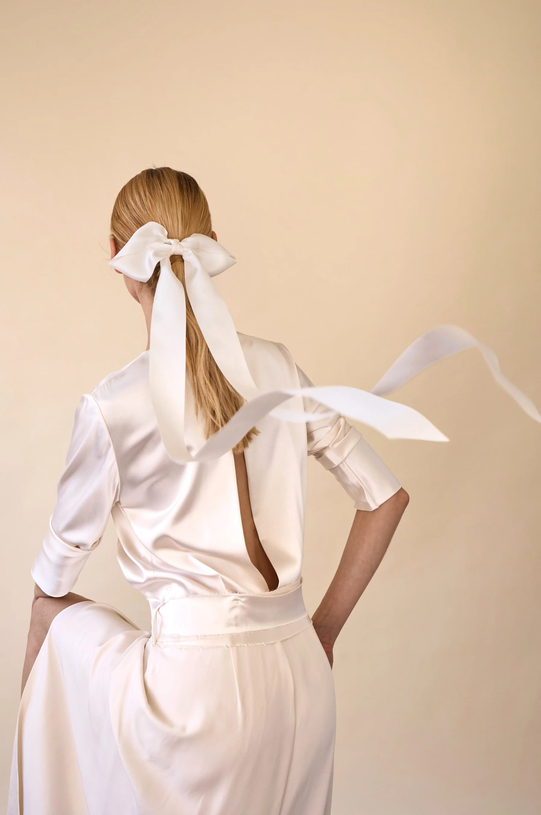 Alexandria Long Silk Bow - Image 6