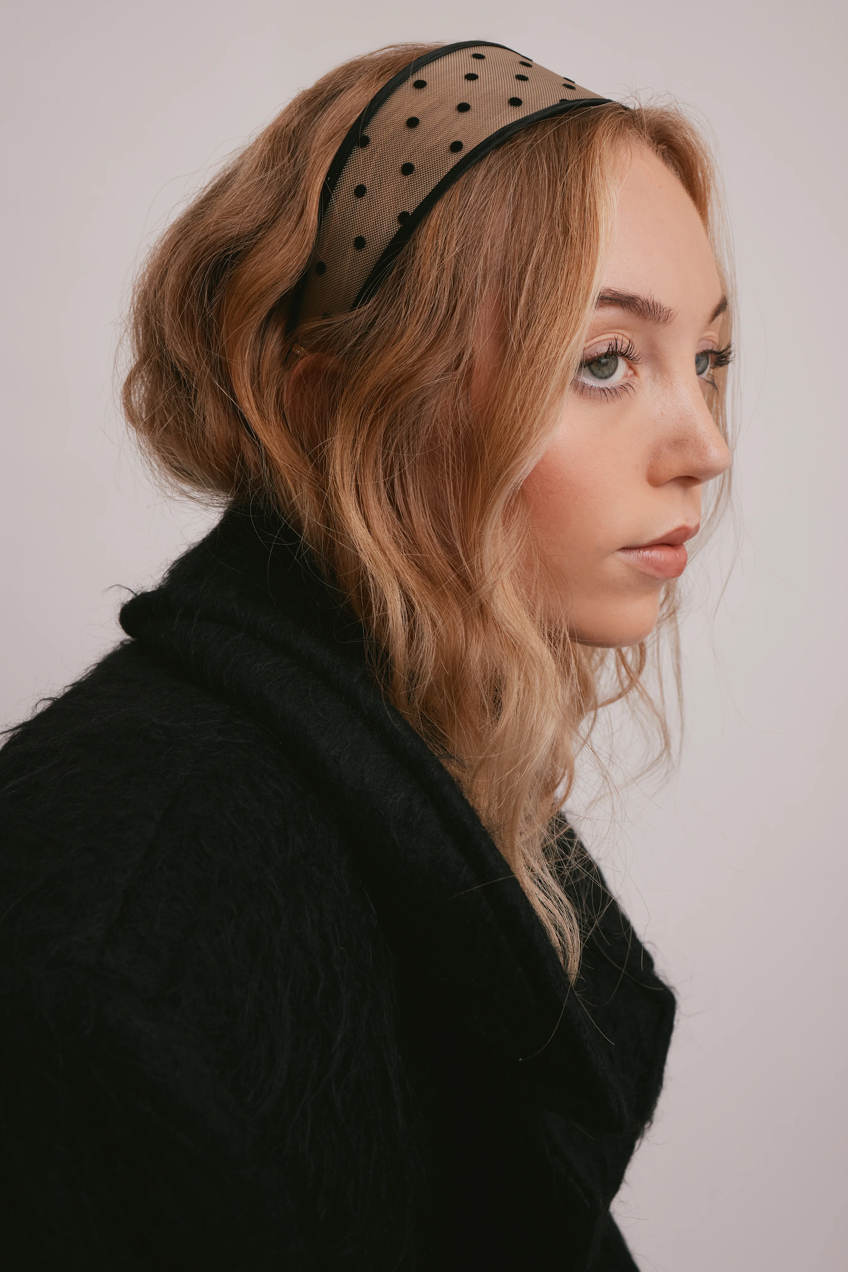 Giselle Wide Sheer Polka Dot Headband - Image 2