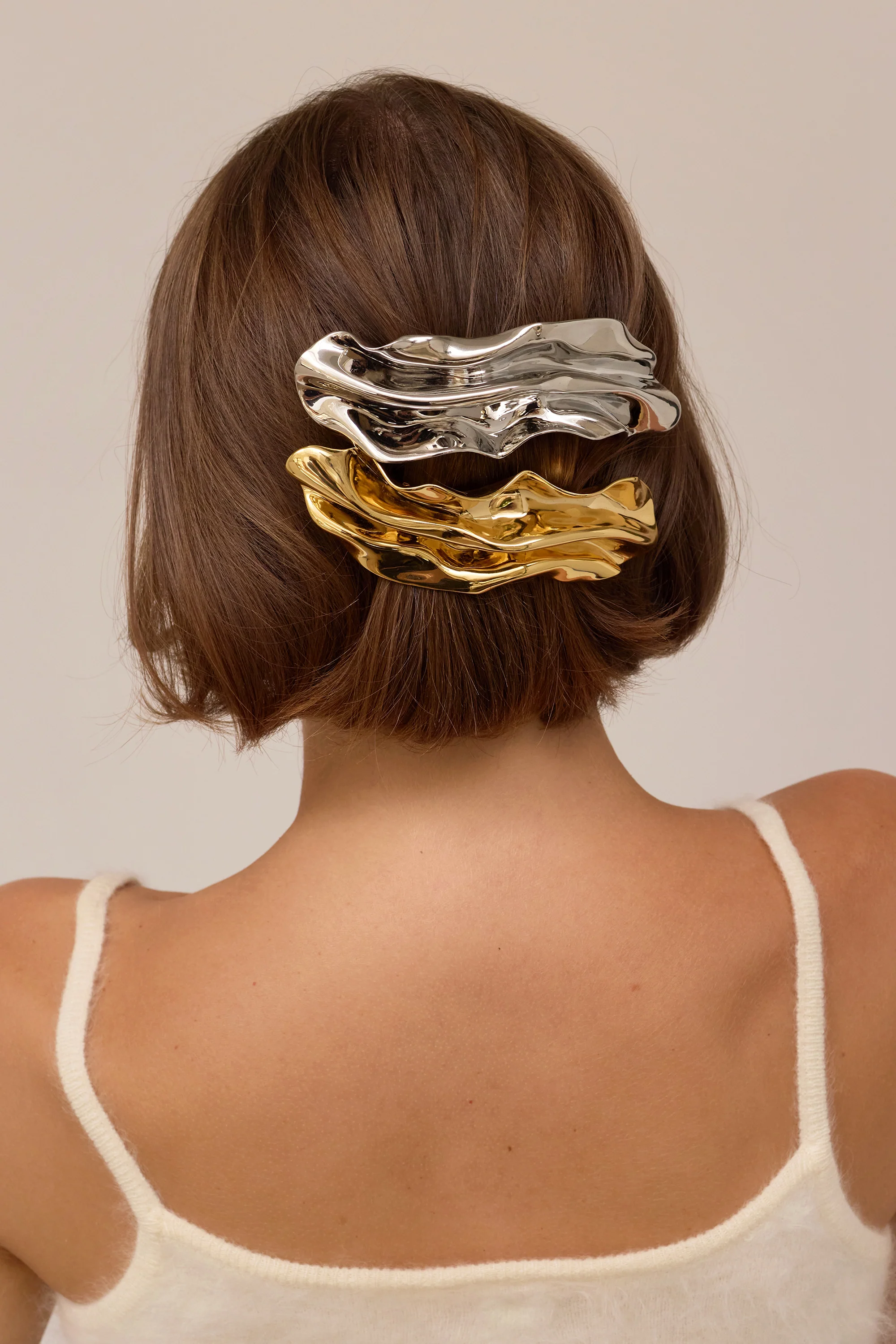Glossy Draped Barrette - Image 4