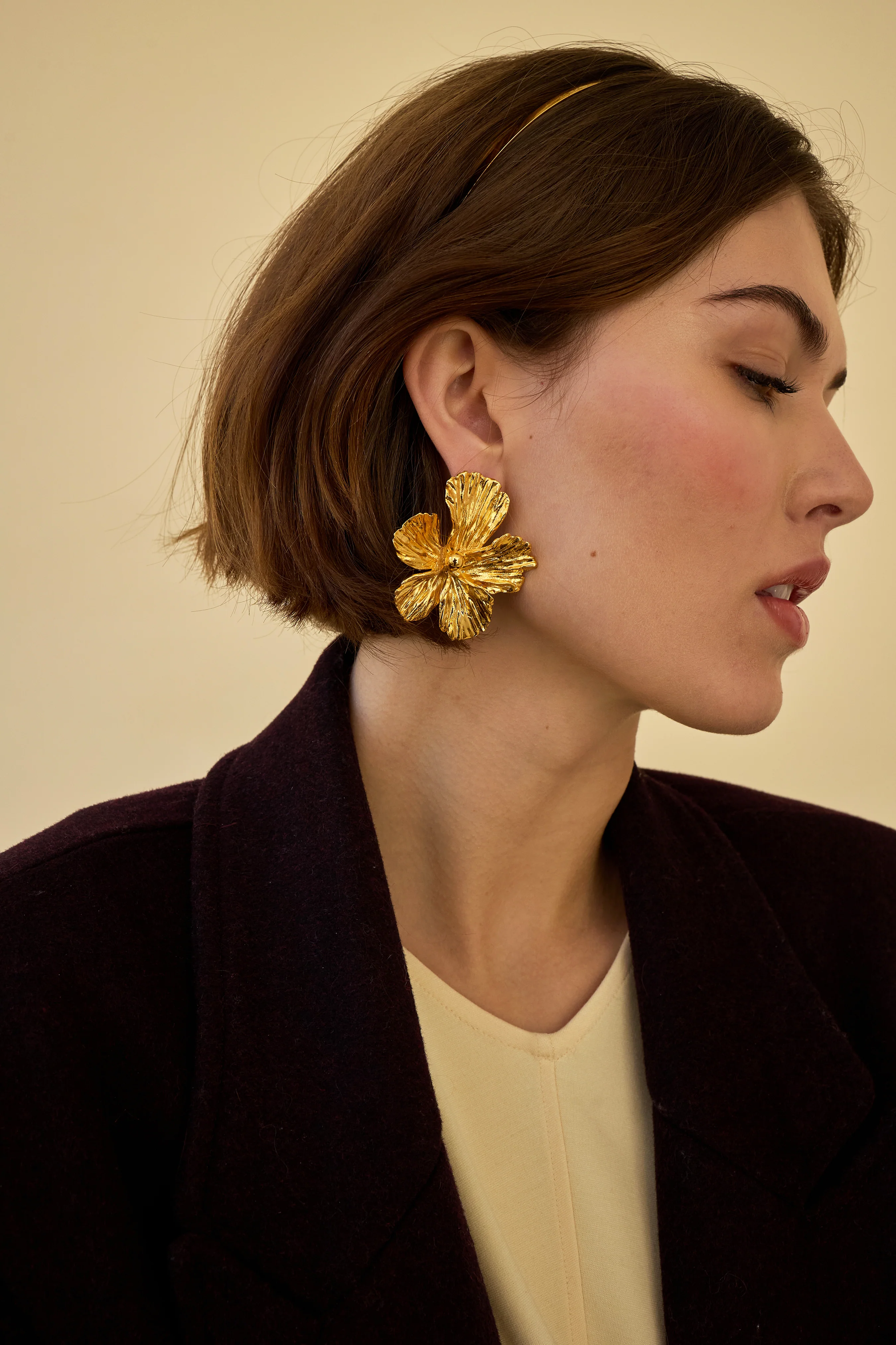 Maya Floral Button Earrings - Image 4