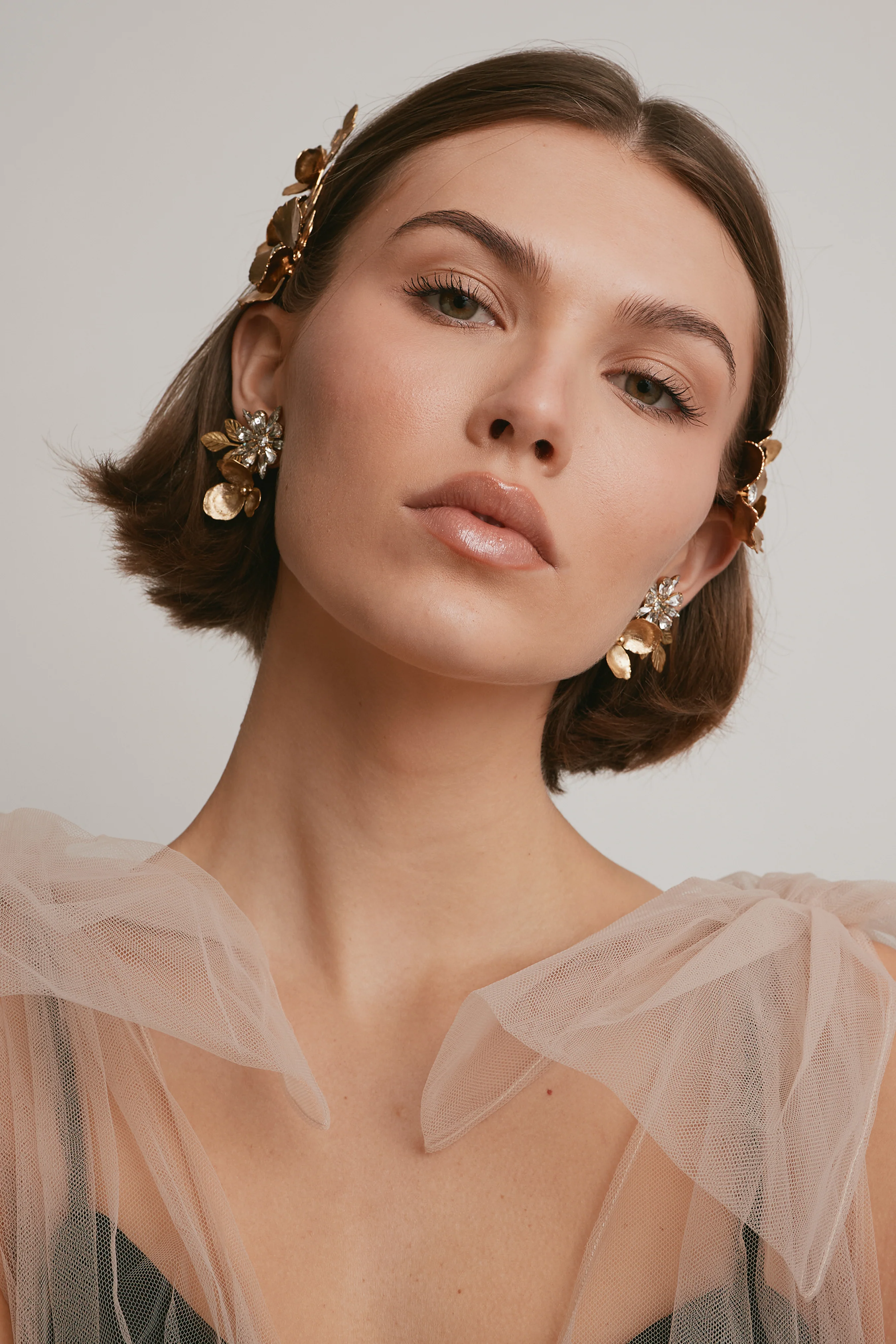 Stella Crystal Floral Earrings - Image 3